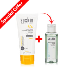 Soskin Sun Cream Tint 01 50ml + Gentle Cleansing Gel 100ml pack