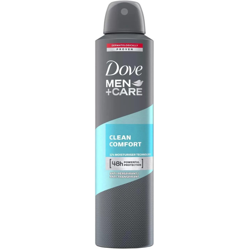 Dove Men Care Clean Comfort Dry Spray Antiperspirant Long Lasting Refreshing Deodorant, 250 ml Dove Men Care Clean Comfort Dry Spray Antiperspirant Long Lasting Refreshing Deodorant, 250 ml